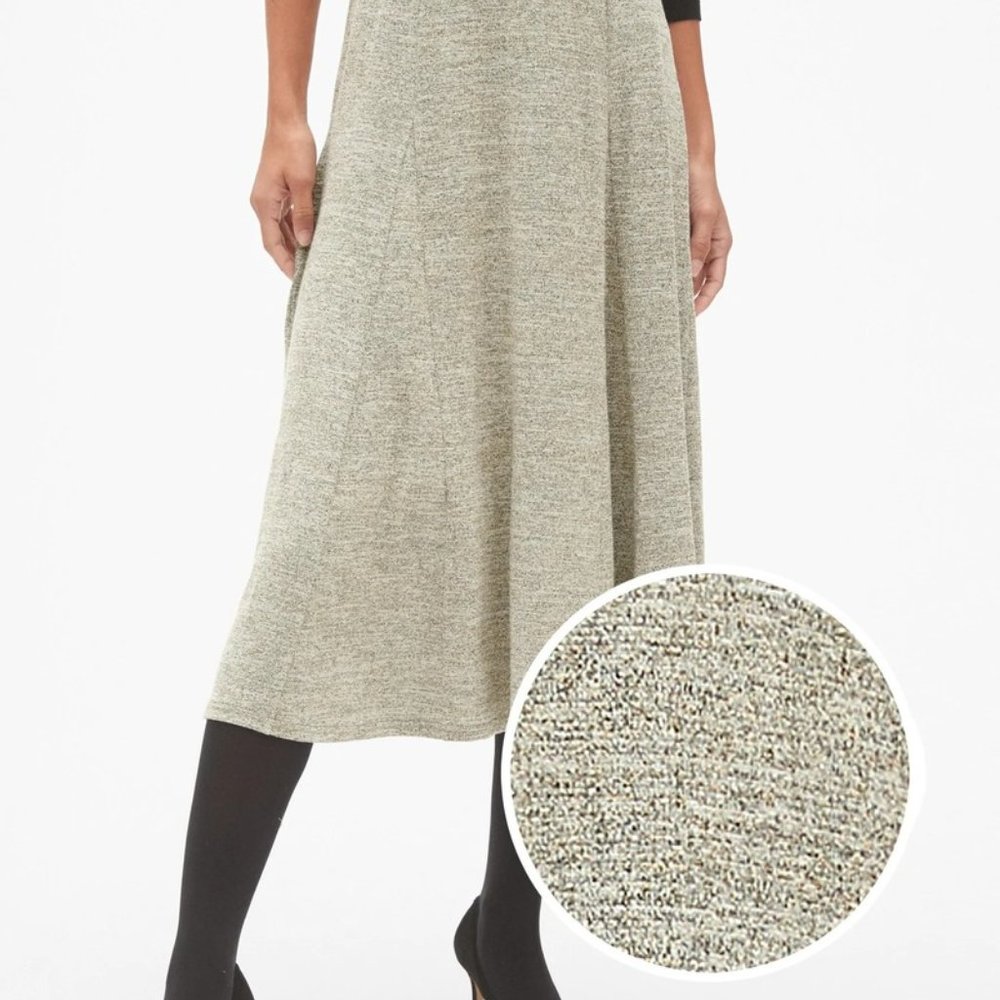 NWOT Softspun Metallic Midi Circle Skirt Size M